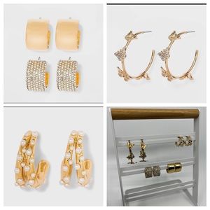 Four pair bundle of SUGARFIX by BaubleBar nickel-free earrings.